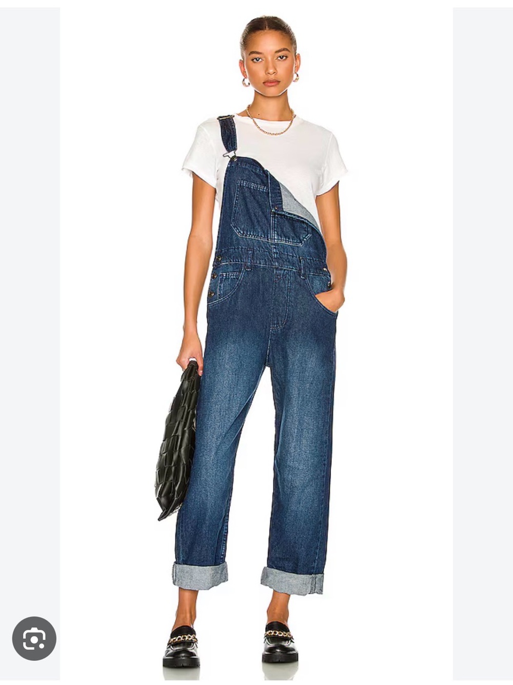 We The Free Ziggy Denim Overall in Inky Indigo Large